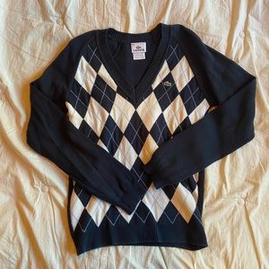 Argyle Lacoste sweater navy